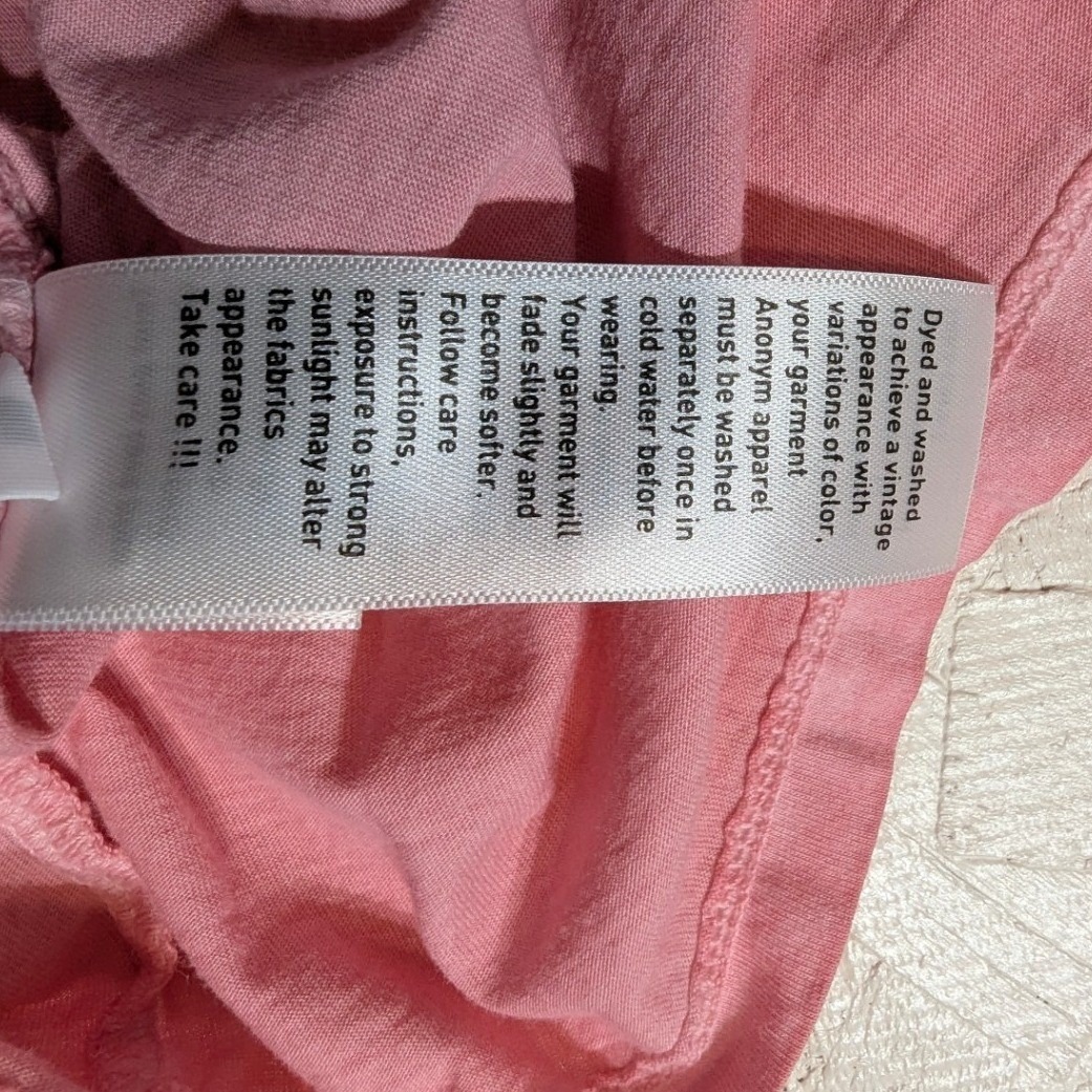 Anonym Women's Pink V-Neck T-Shirt Pima Cotton Made In Peru Size M Read — image 7 of 8